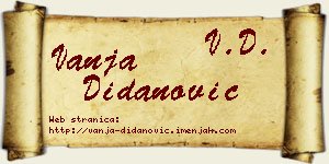 Vanja Didanović vizit kartica